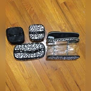 Gently Used Ali & Zak Leopard Print 4 piece Travel Accessory Set